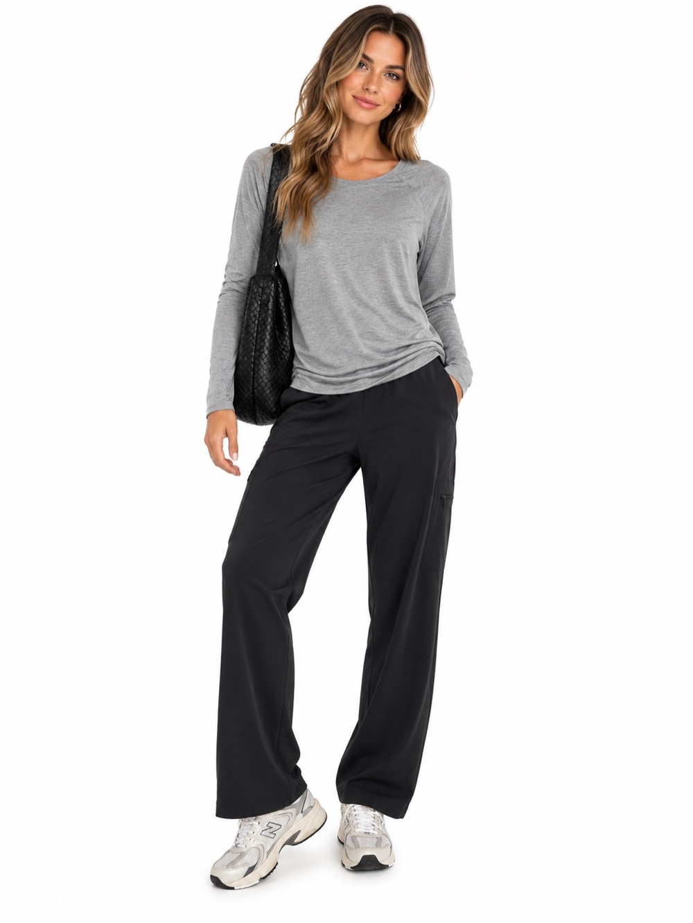 Lululemon Athletica Heather Gray Long Sleeve Emerald Tee Top pima cotton raglan